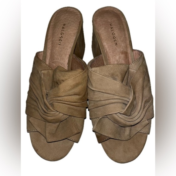 Halogen Womens Size 7M Suede Farrah Knot Top Slide Mule Sandal - Picture 9 of 10